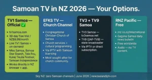 Samoan channels IPTV NZ 2026 TV1 Samoa NZ$9.99 official website EFKS TV RNZ Pacific free guide