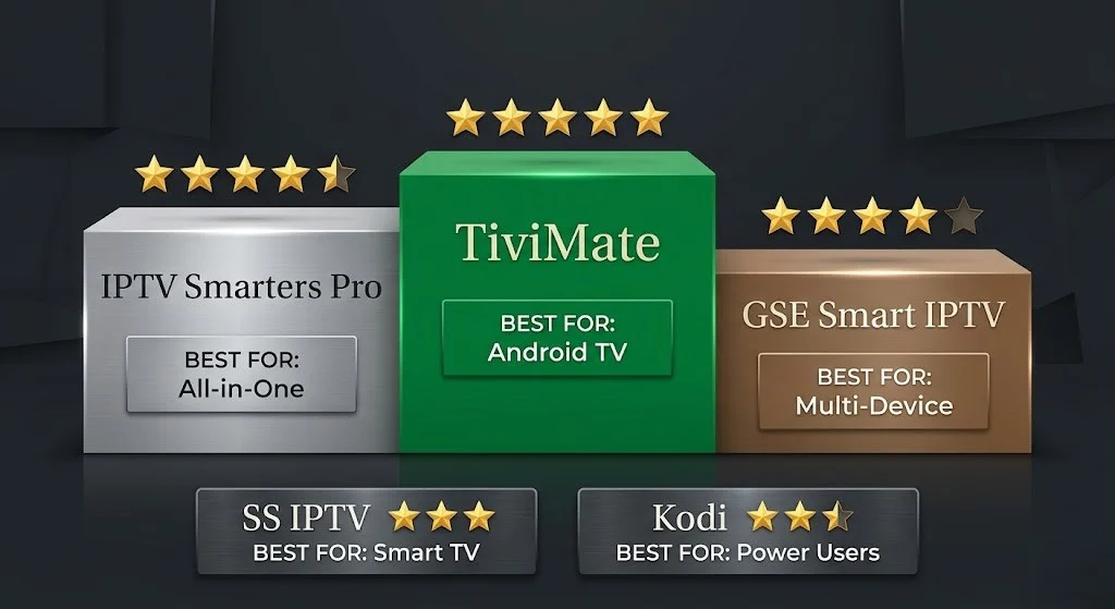 Best IPTV apps in nz — final ranking: TiviMate, IPTV Smarters Pro, GSE, SS, Kodi 2026
