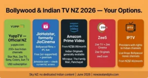 Bollywood IPTV NZ 2026 platforms guide: YuppTV, JioHotstar, Prime Video, Zee5, IPTV, Indian channels