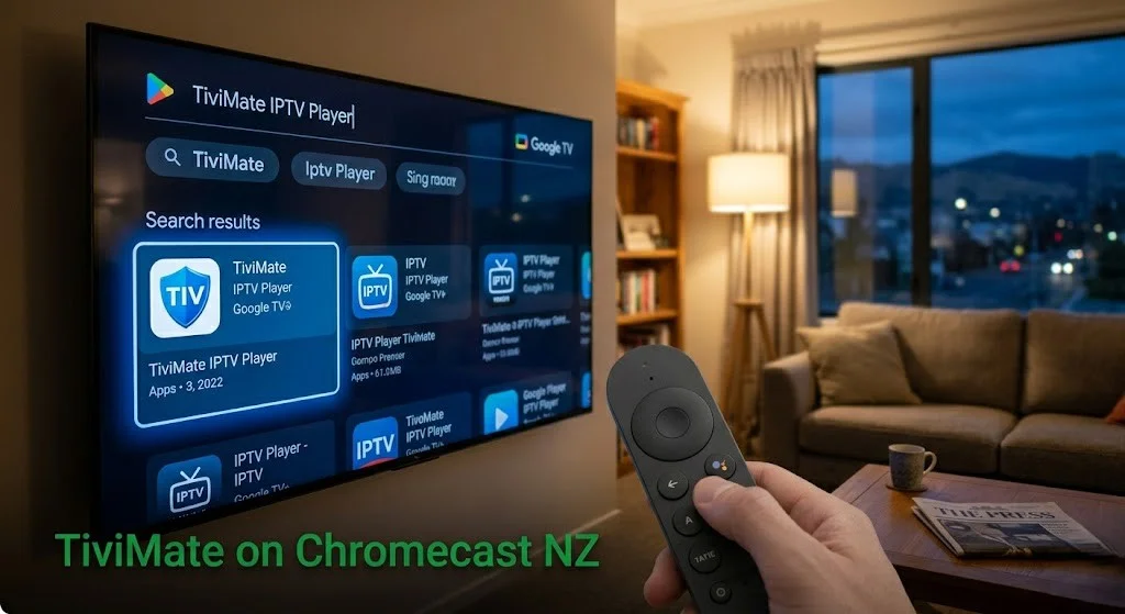 chromecast iptv nz — TiviMate Google Play Store install Christchurch June 2026