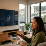iptv service down: NZ viewer checking Firestick remote in Wellington home
