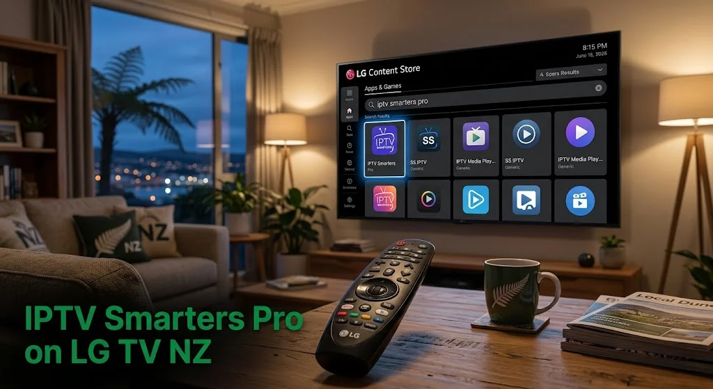 lg tv iptv nz — IPTV Smarters Pro LG Content Store install Dunedin June 2026