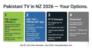 Pakistani channels IPTV NZ 2026, PSL, Sky Sport Now ARY ZAP, Geo TV, Hum TV IPTV complete guide