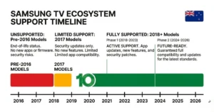 samsung tv iptv nz — supported models: Tizen OS 2018 to 2026