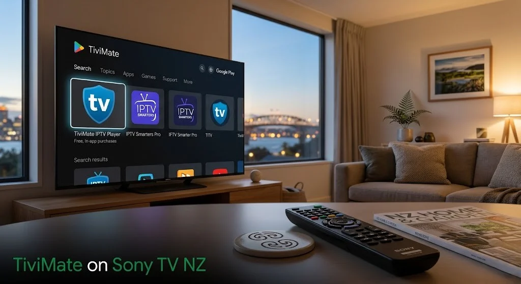 sony tv iptv nz — TiviMate Google Play Store install Auckland June 2026