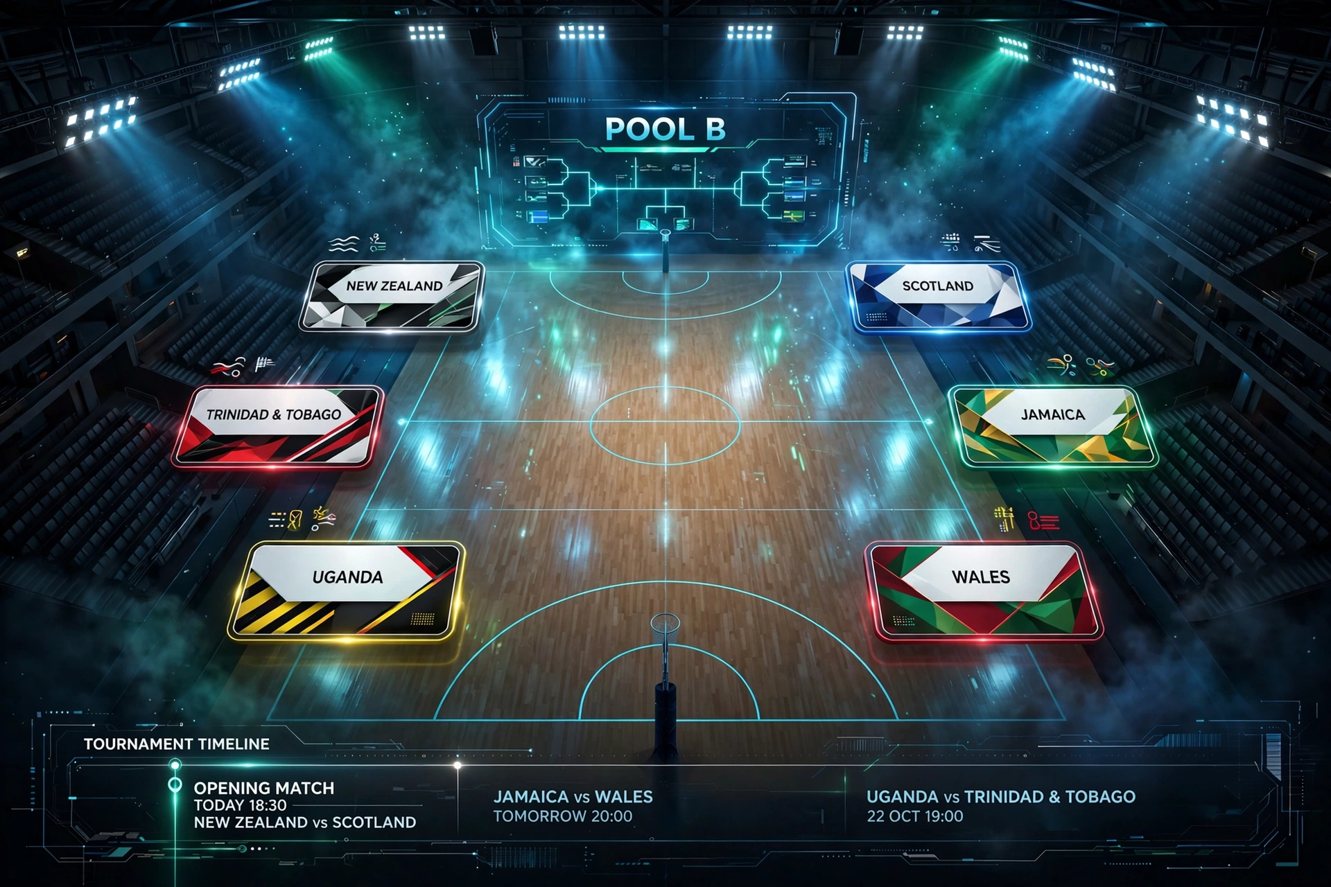 Silver Ferns Glasgow 2026 Pool B tournament overview with New Zealand group opponents