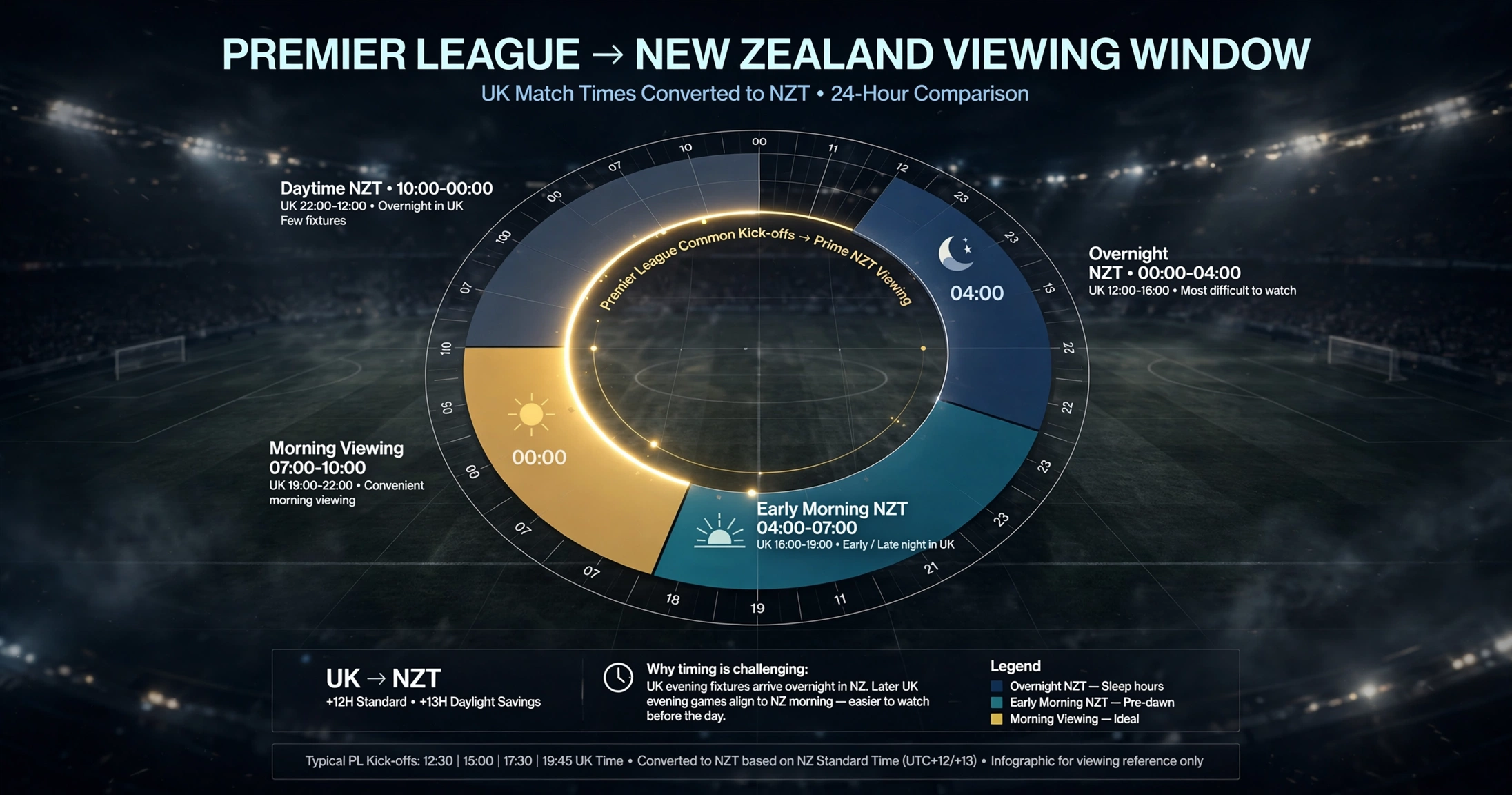 EPL IPTV NZ Premier League kick-off times NZT overnight morning viewing